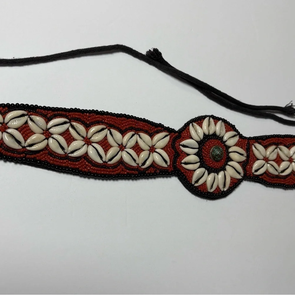 Beautiful Turquoise, Shell and Bead Statement Belt. Can Fit Most Sizes. 65” Long